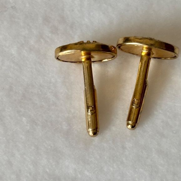 Anson Vintage RN Cufflinks – 1960s Gold Tone Lucite, Mid-Century Medical Caduceu - Picture 10 of 11